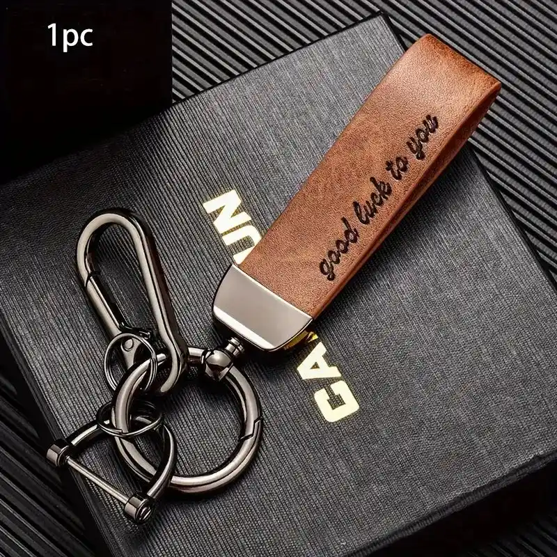 Móc khóa da khắc tên