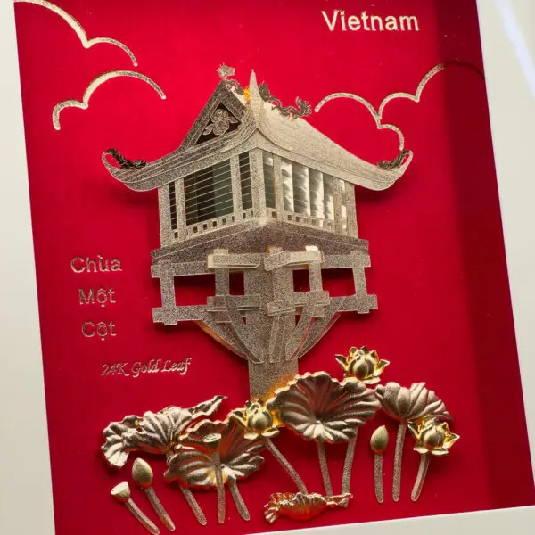 Tranh chùa 1 cột dát vàng