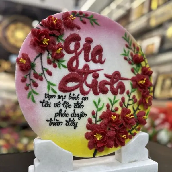 Tranh chữ đá quý “Gia đình”