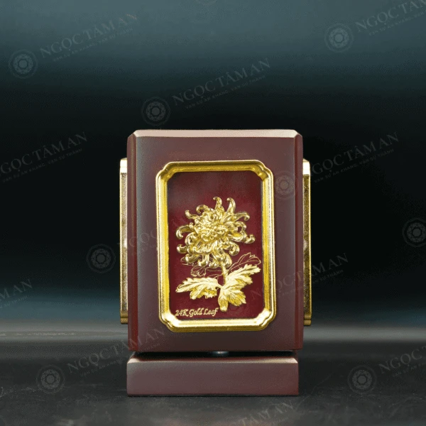 Hộp bút tứ quý mạ vàng 24K