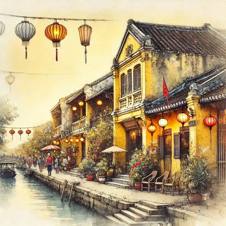 17 tranh ve pho co hoi an