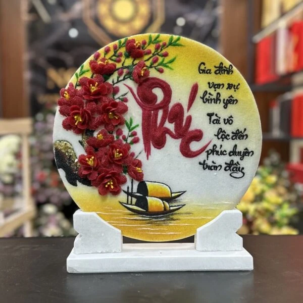 Tranh chữ “Phúc” đá quý