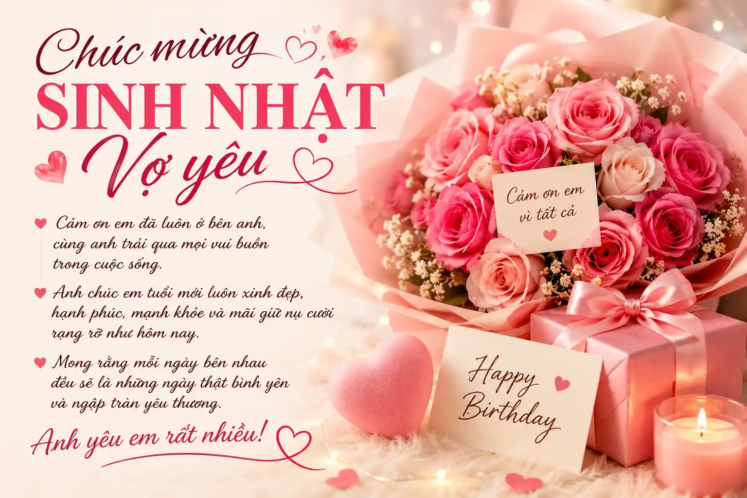 Lời chúc sinh nhật vợ yêu 