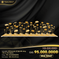 Hồ hoa sen cỡ đại dát vàng 24K(18 củ, 54 nhánh hoa)